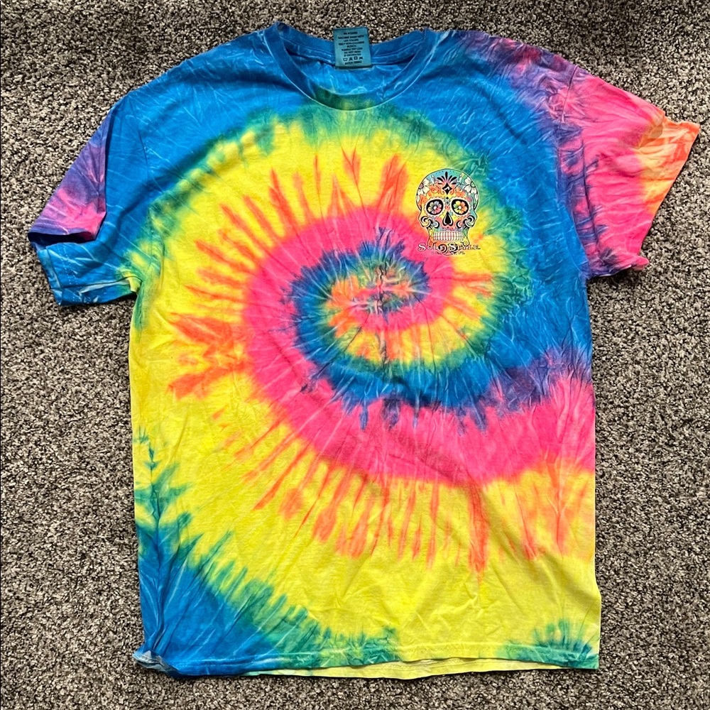 Surf Style Skull Tie-Dye Tee